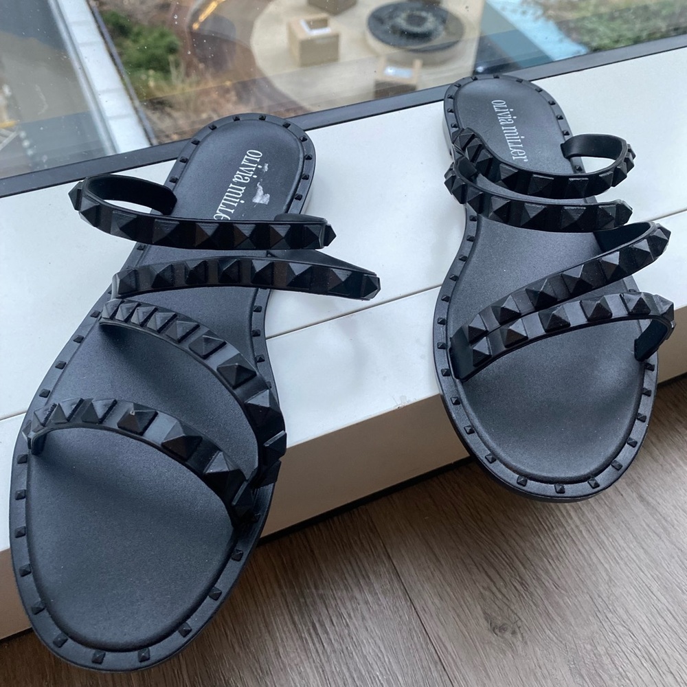 Olivia Miller black studded sandal